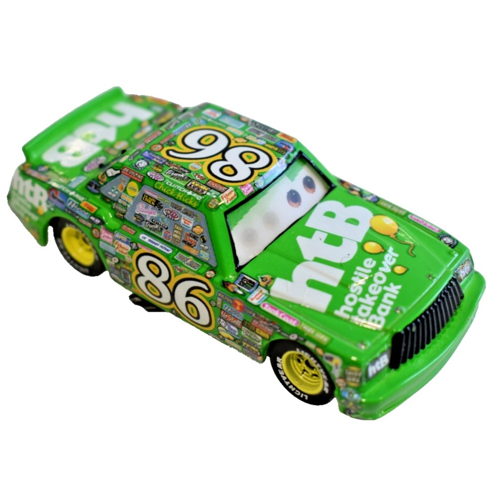 Disney Pixar Cars Chick Hicks htB #86 Green Diecast Lenticular Eyes Toy Car 1:55